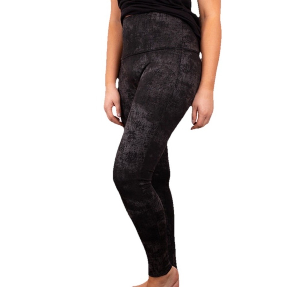 NWT M. Rena Black Twill Faux Leather Leggings High Waist Full Length Women M $54